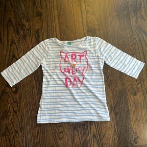 Blue/White Striped Cat Shirt